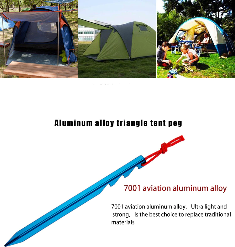 Cheap Goat Tents 20pcs Metal Outdoor Tent Camping Rope  Nails Tent Accessories Equipment  Aluminum Alloy Tent Pegs Tent Nail 18cm Tent Accessories 